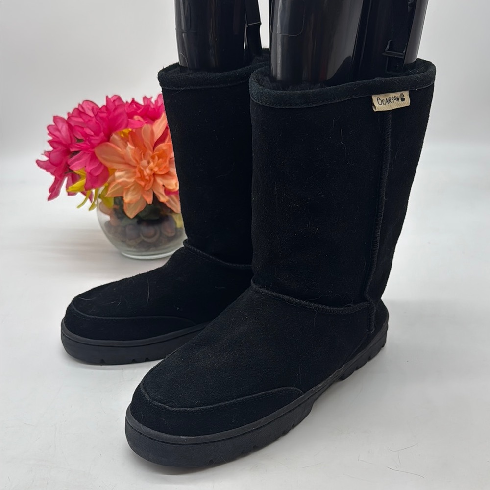 BearPaw Black Wool Lined Suede Winter Boots Size 9 WRB8932H
